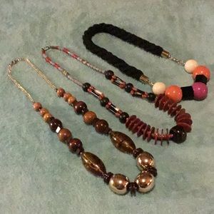LOT OF 3 NECKLACES BOHO, MOD ART, TRIBAL